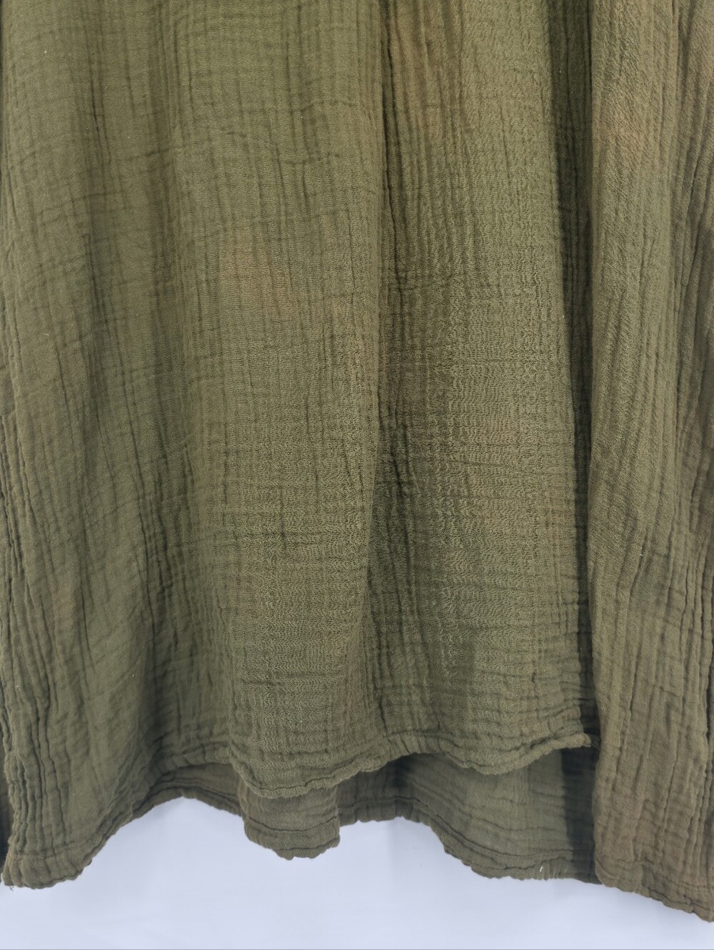 Honest Cotton Tulum Olive Cotton Gauze Handmade Oversized Maxi Dress - Picture 8 of 15